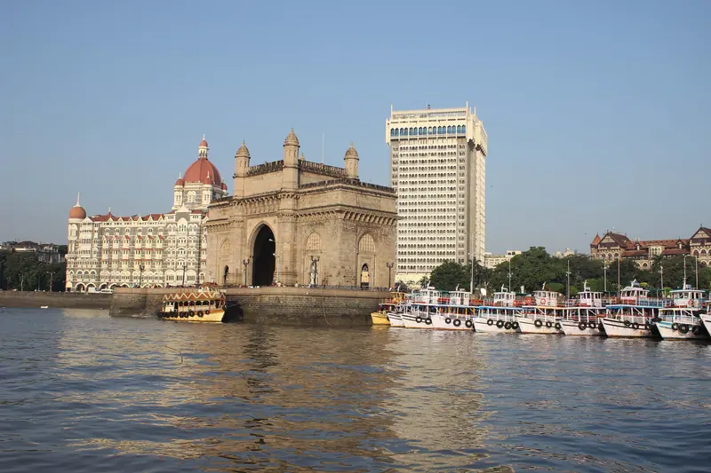 The Gateway of India and the Taj Mahal Palace, from the harbour